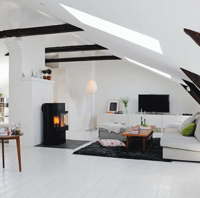 Обустраиваем в доме гостиную под крышей